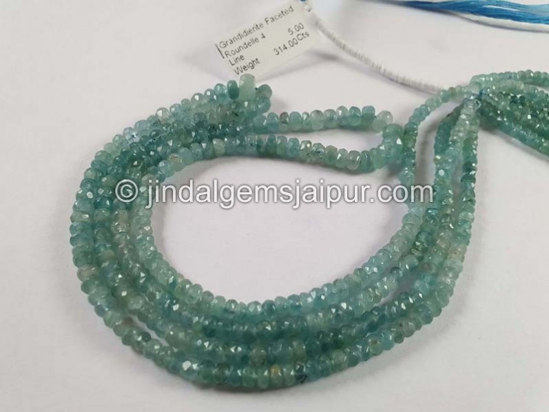 Paraiba Grandidierite Faceted Roundelle Beads