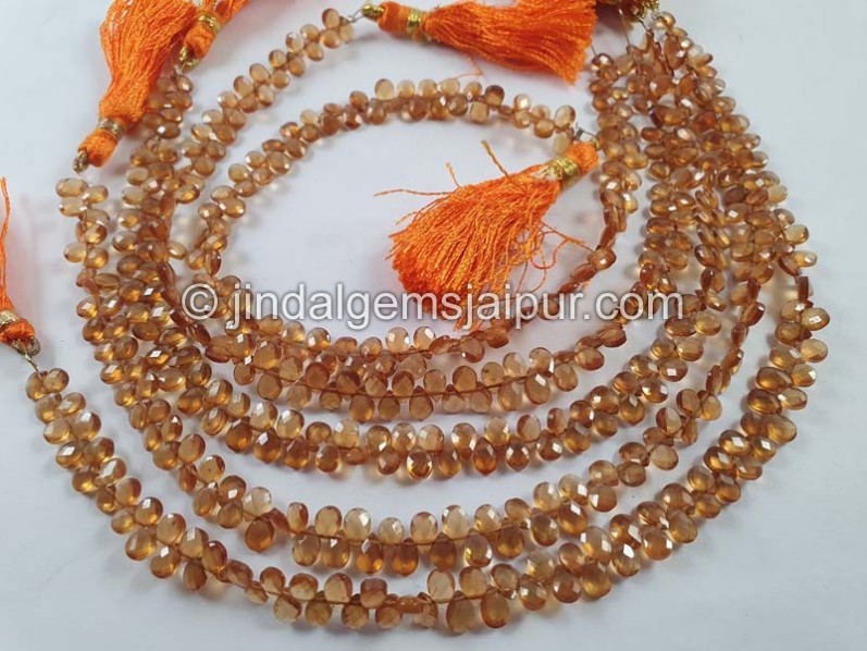 Spessartite Faceted Pear Beads