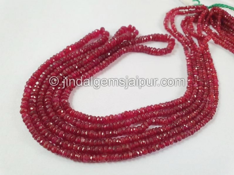 Ruby Faceted Roundelle Light Beads