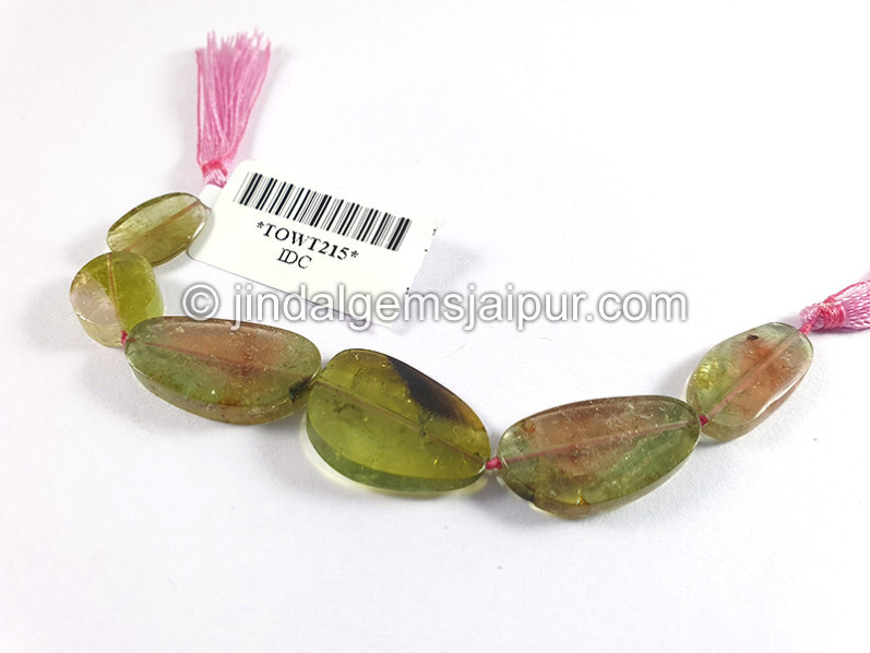 Watermelon Tourmaline Smooth Slices Beads