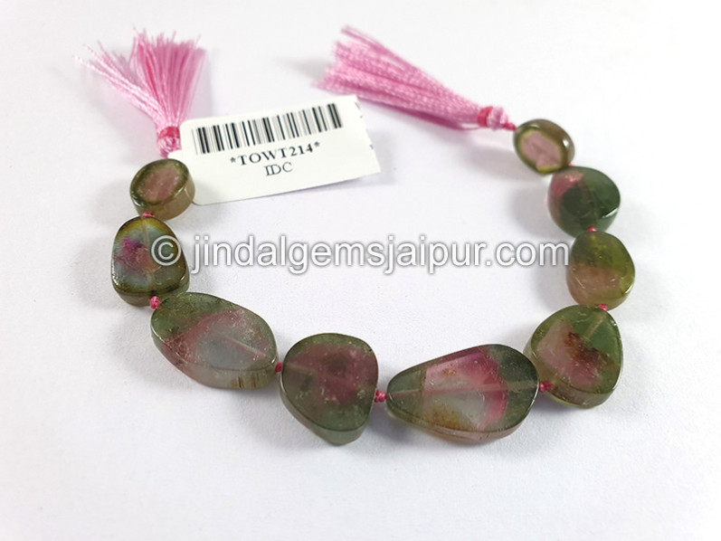 Watermelon Tourmaline Smooth Slices Beads