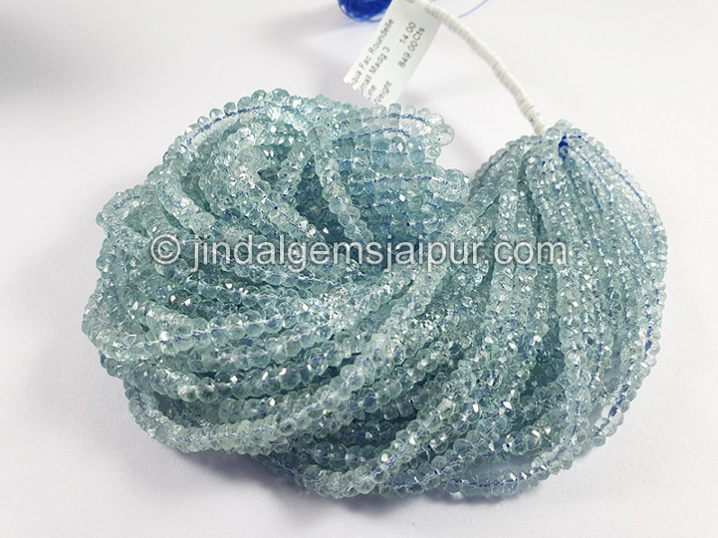 Aquamarine Faceted Roundelle Shape Beads