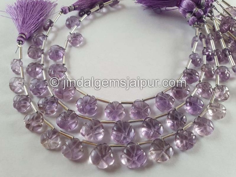 Amethyst Carved Heart Beads
