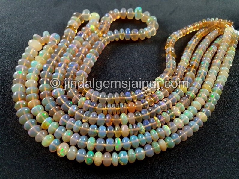 Ethiopian Opal Yellow Smooth Roundelle Beads