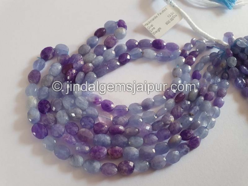 Hackmanite Faceted Oval Beads