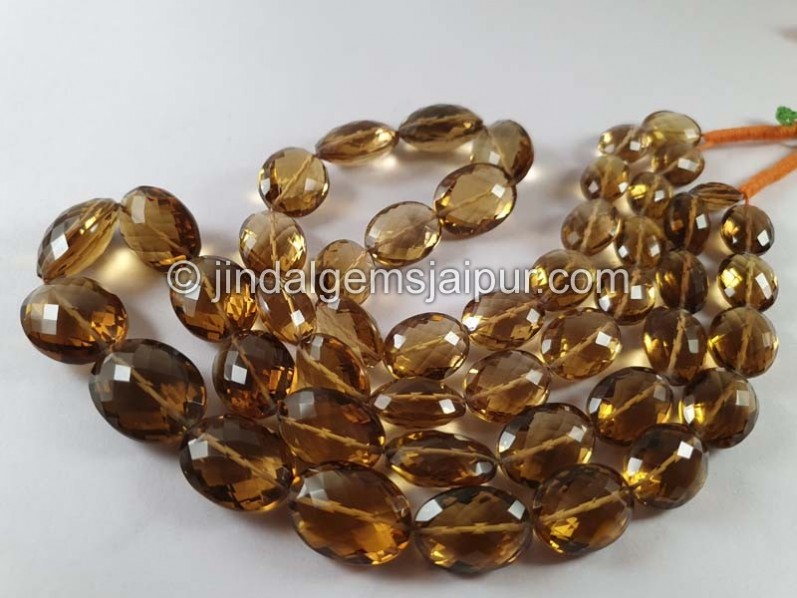 Coganac Quartz Faceted Oval Nuggets Beads