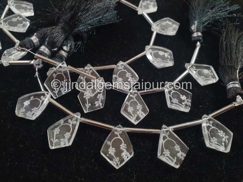 Crystal Carved Rhombus Beads