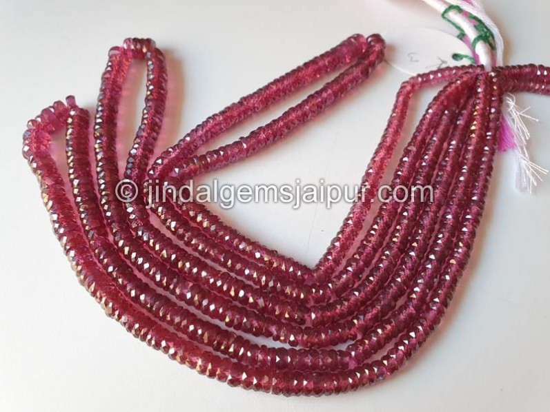 Purple Rhodolite Garnet Faceted Tyre Beads