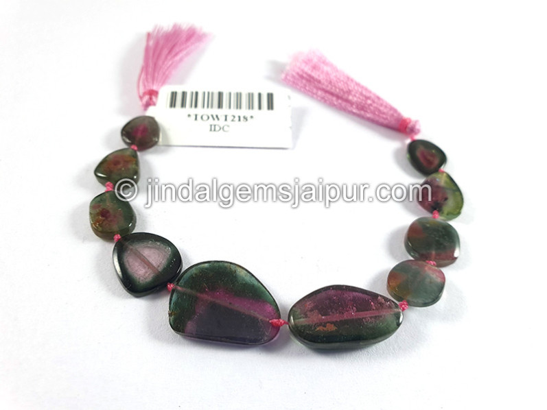 Watermelon Tourmaline Smooth Slices Beads