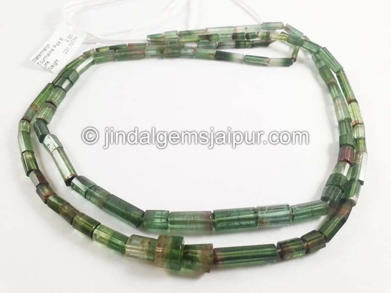 Watermelon Tourmaline Pipe Shape Beads