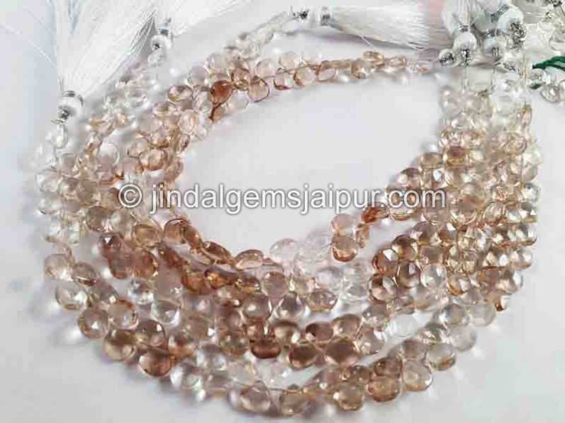 Brown Topaz Faceted Heart Beads