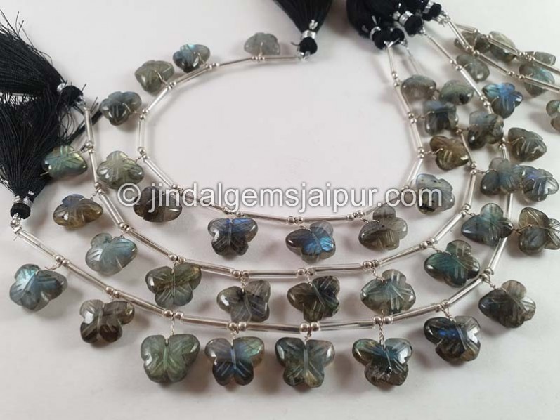 Labradorite Faceted Butterfly Beads