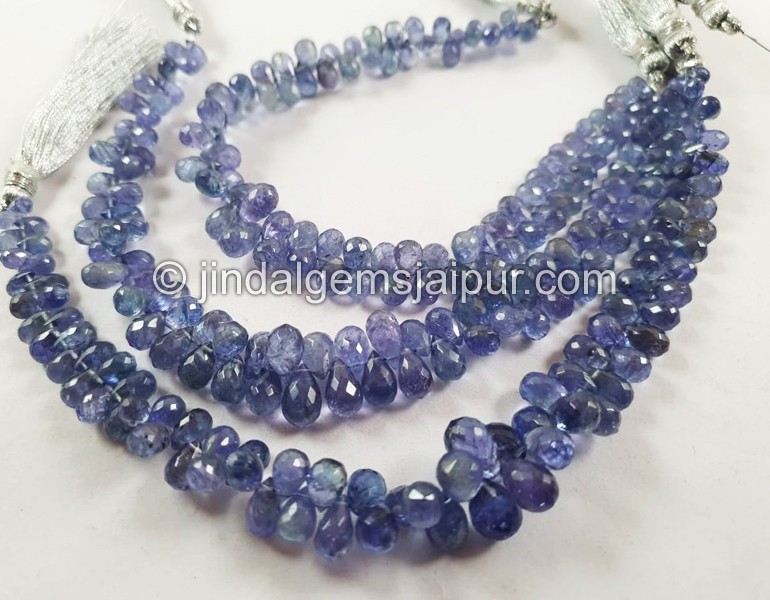 Bi Color Tanzanite Faceted Drops Beads