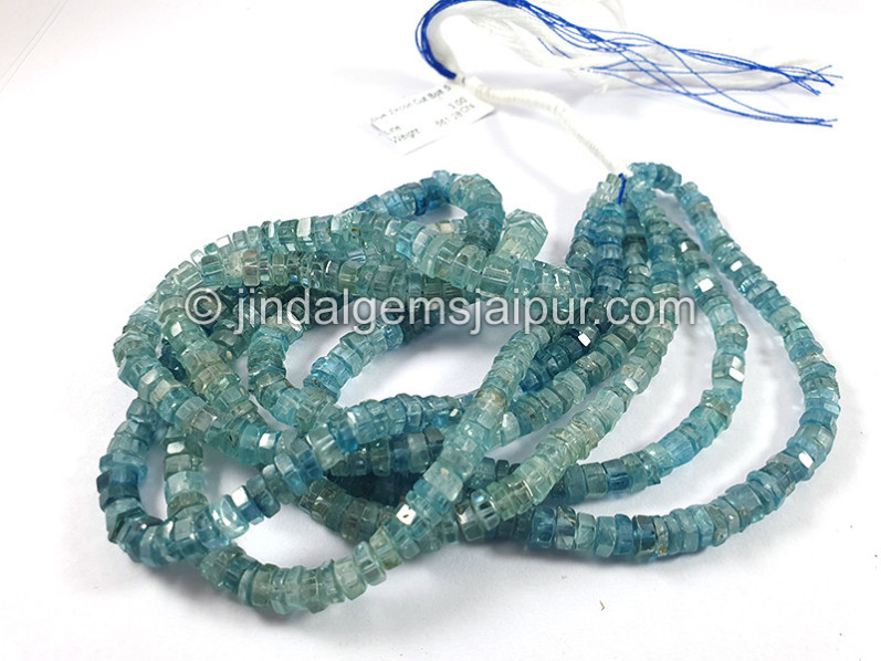 Blue Zircon Bolt Cut Shape Beads