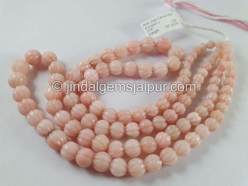 Pink Opal Carving Ball Beads