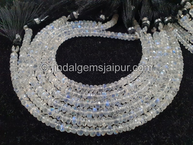 Rainbow Moonstone Faceted Roundelle Shape Beads