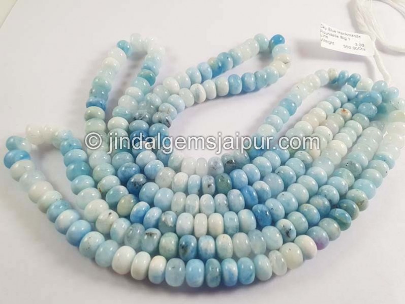 Sky Blue Hackmanite Roundelle Shape Big Beads