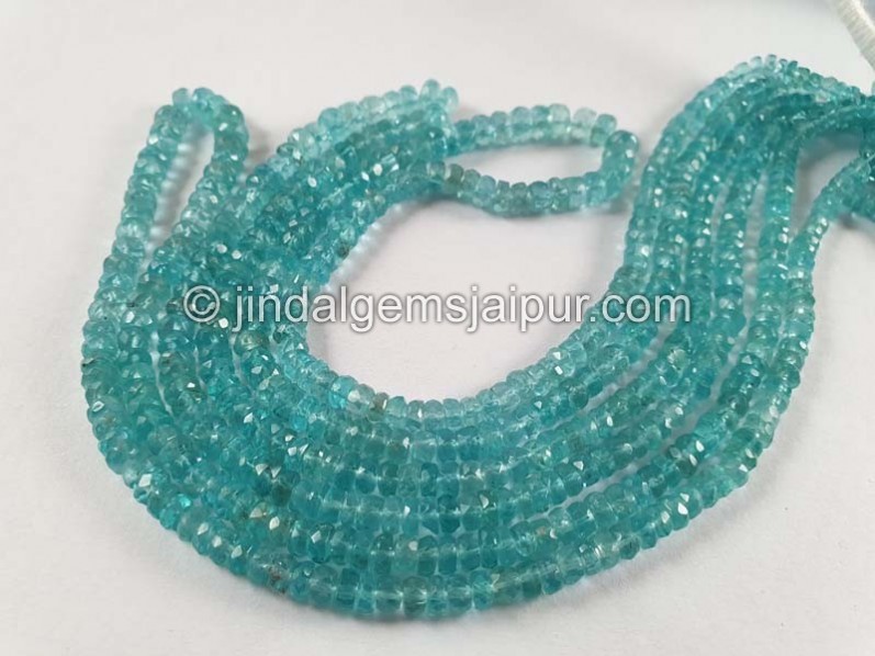 Greenish Blue Apatite Faceted Roundelle Beads