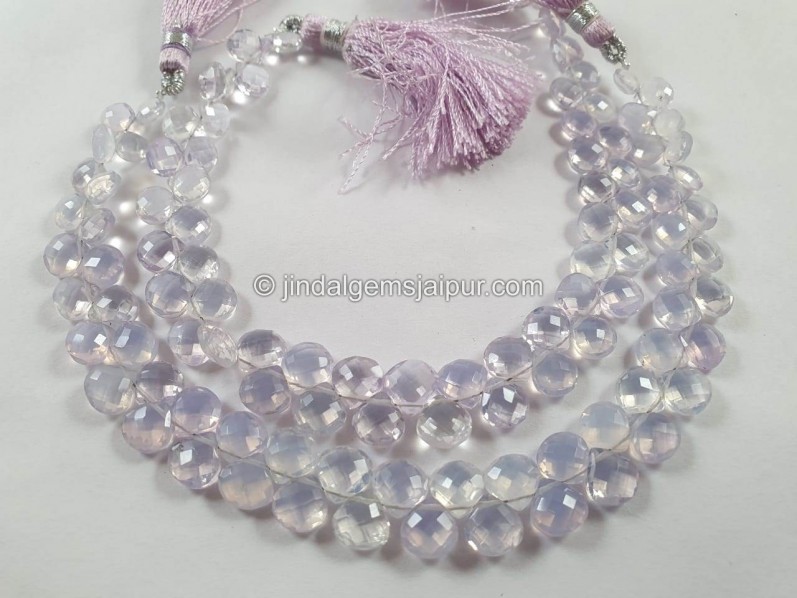 Scorolite Or Lavender Quartz Faceted Heart Beads