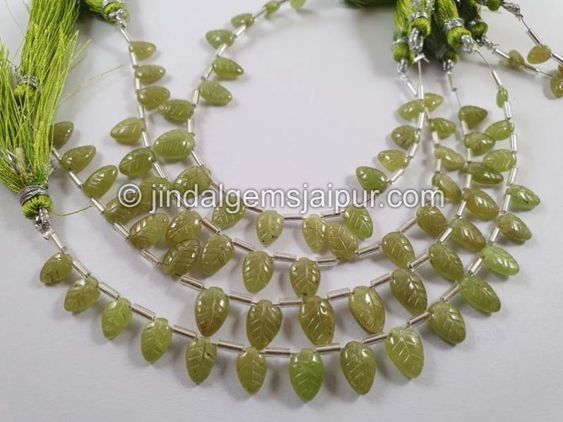 Sphene Carved Leaf Beads