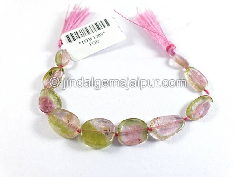 Watermelon Tourmaline Smooth Slices Beads