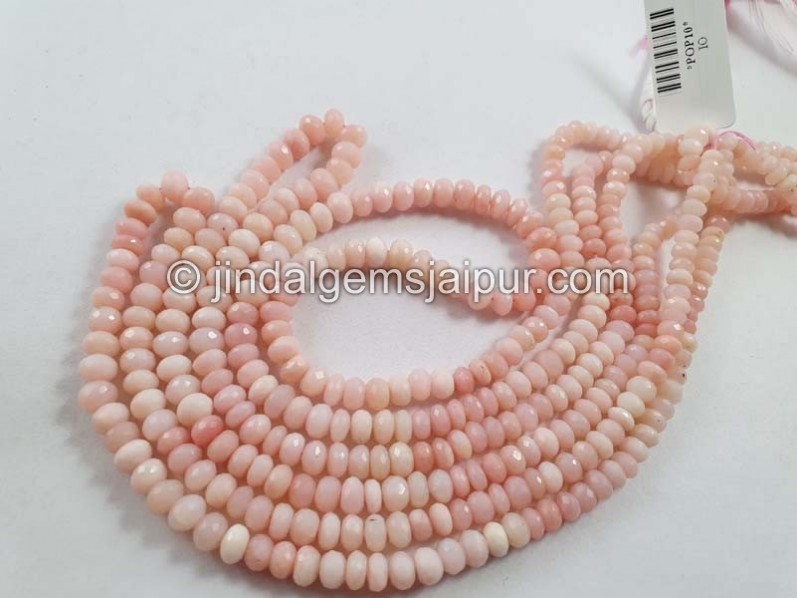 Pink Opal Shaded Faceted Roundelle Beads