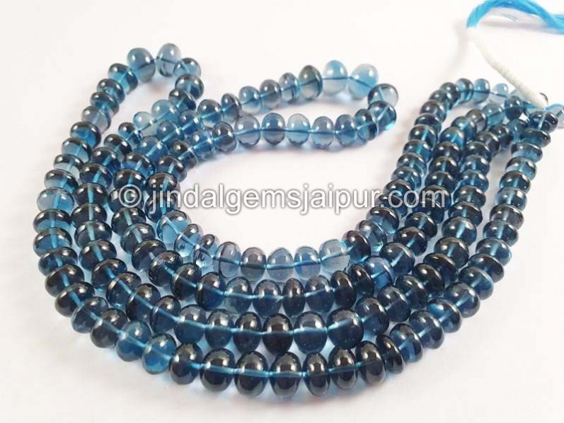 London Blue Topaz Smooth Roundelle Beads