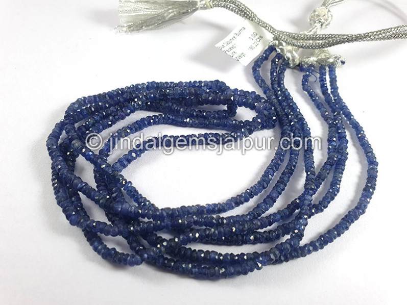 Blue Sapphire Burma Faceted Roundelle Shape Beads