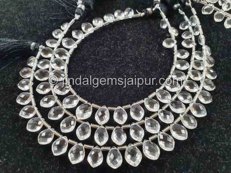 Crystal Quartz Faceted Dolphin Pear Beads