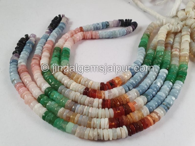 Multi Opal Smooth Tyre Beads