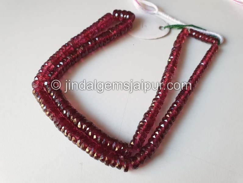 Rhodolite Garnet Faceted Tyre Beads