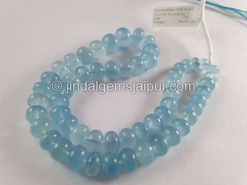 Aquamarine Smooth Roundelle Beads