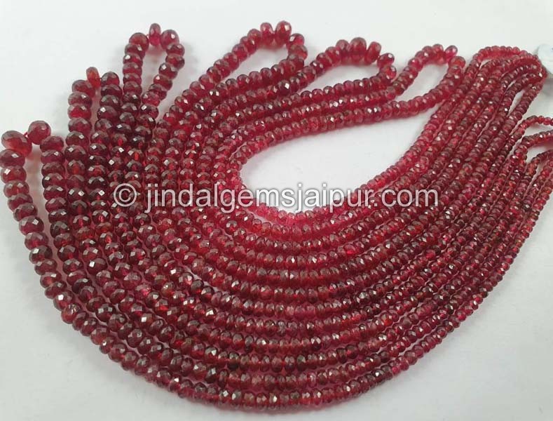 Red Spinel Faceted Roundelle Beads