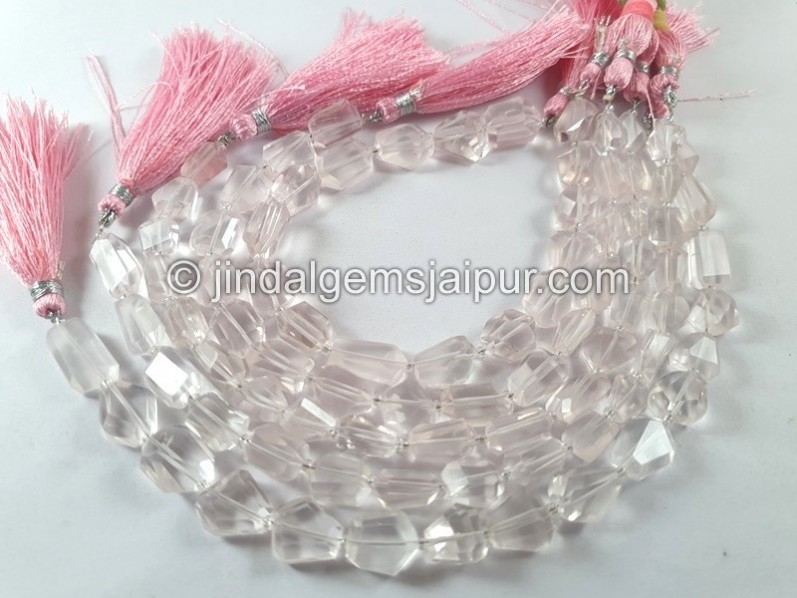 Rose Quartz Faceted Nugget Beads