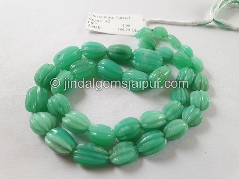 Chrysoprase Carved Nugget Beads