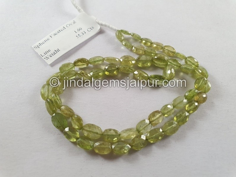 Sphene Faceted Oval Beads