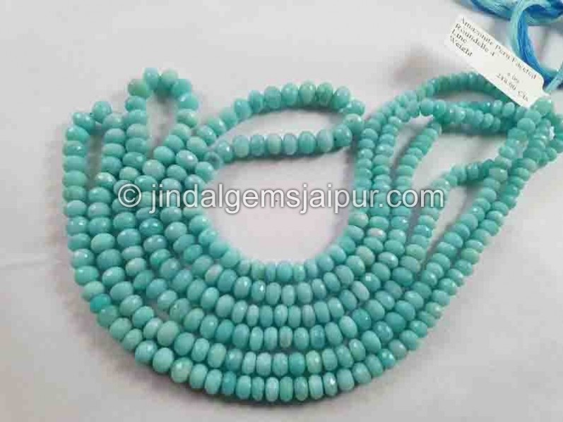 Peruvian Amazonite Faceted Roundelle Beads