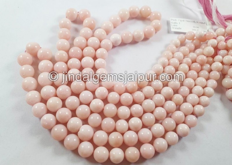 Pink Opal Smooth Round Balls Beads