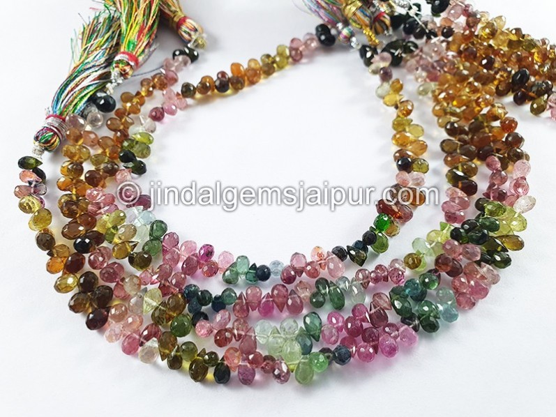 Tourmaline Faceted Drops Shape Small Beads