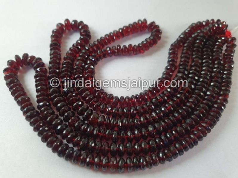 Garnet Big Faceted Roundelle Beads