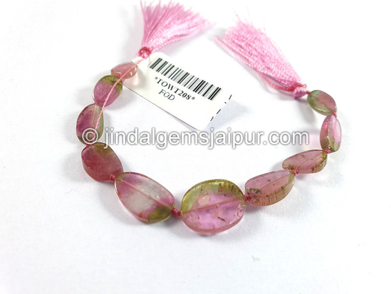 Watermelon Tourmaline Smooth Slices Beads