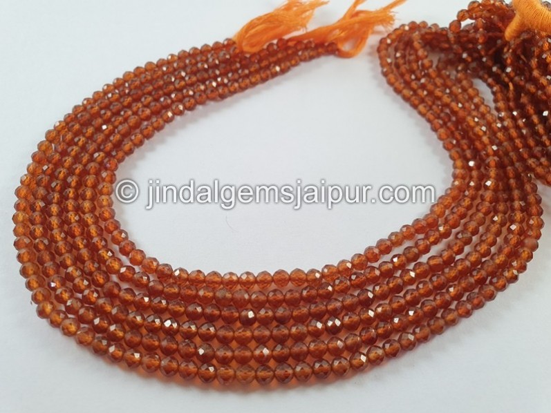 Spessartite Garnet Faceted Round Beads