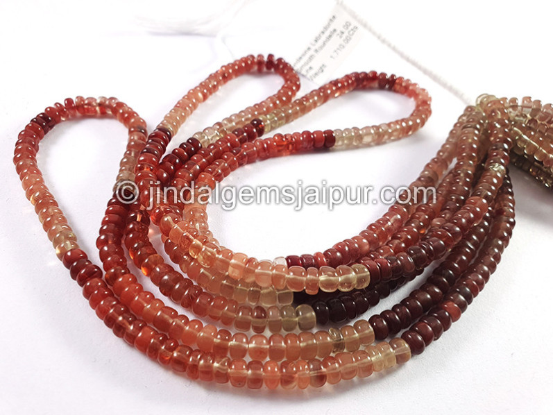 Andesine Labradorite Smooth Roundelle Shape Beads