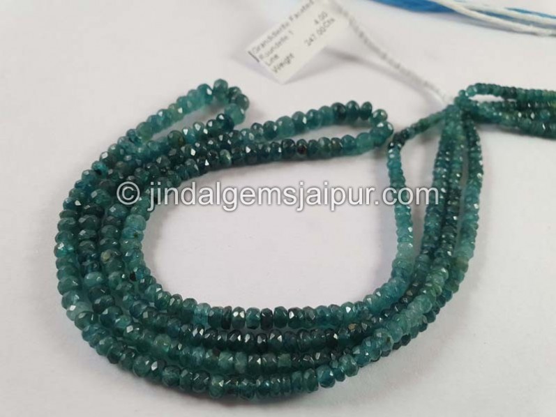 Grandidierite Faceted Roundelle Beads