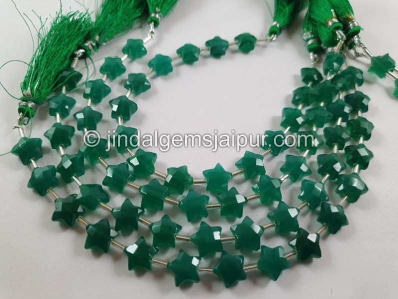 Green Onyx Faceted Star Beads