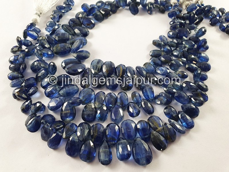 Kyanite Faceted Pear Dark Beads