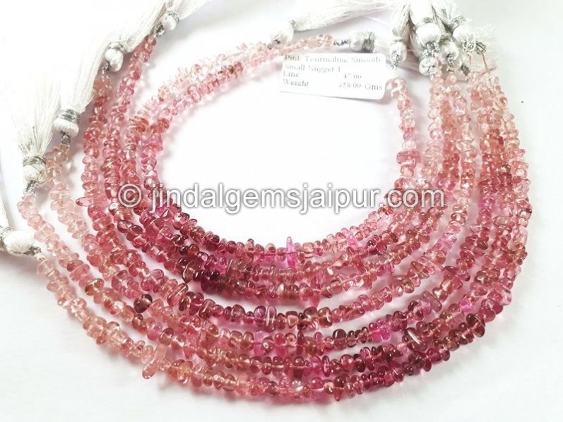 Pink Tourmaline Smooth Small Nugget Beads