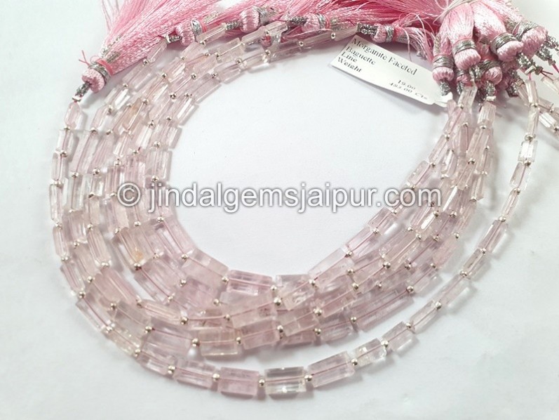 Morganite Cut Baguette Beads