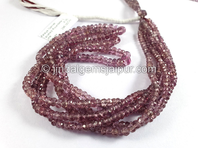 Malaya Garnet Faceted Roundelle Shape Beads