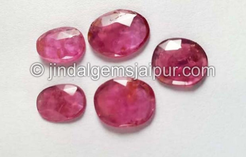 Rubelite Rose Cut Slices